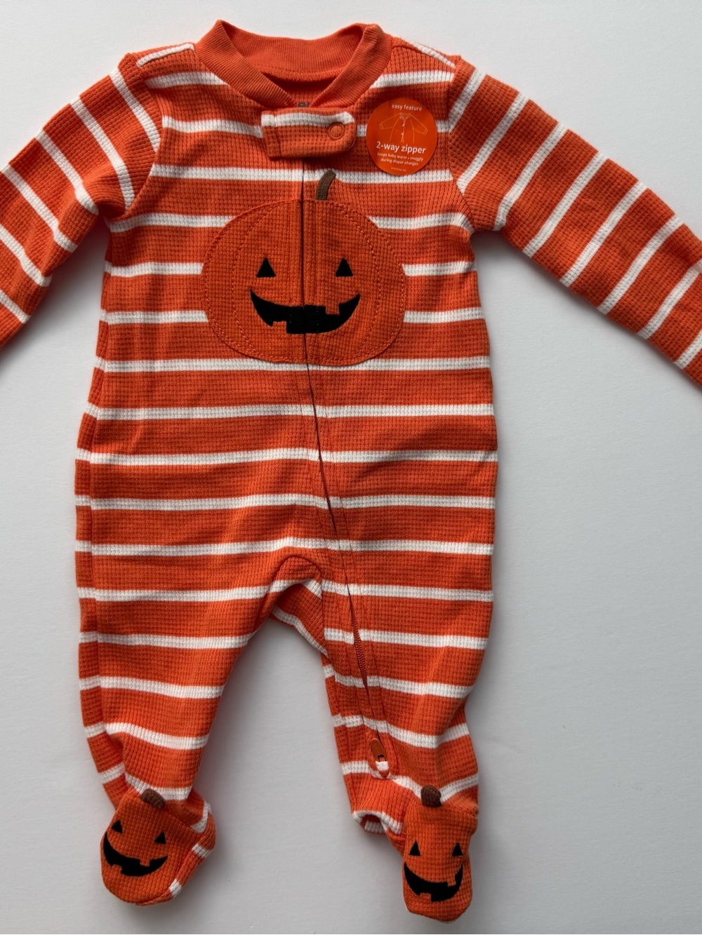 NWT Baby Infant Halloween Footed Pajamas Pumpkin Holiday